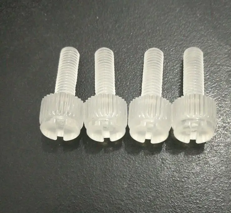 

50pcs/lot Transparent Plastic Nylon Slotted Knurled Screw M3 M4 PC Plastic Hand Screw Plastic Nylon Bolt