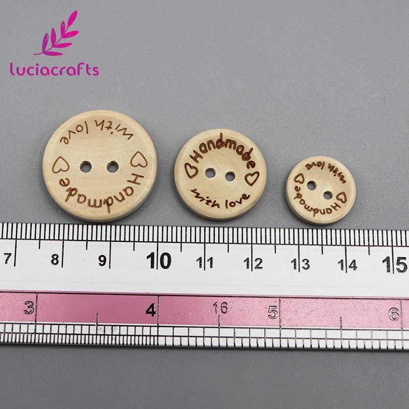 Lucia crafts 12/24/48 шт/уп деревянные кнопки естественного цвета для самостоятельного