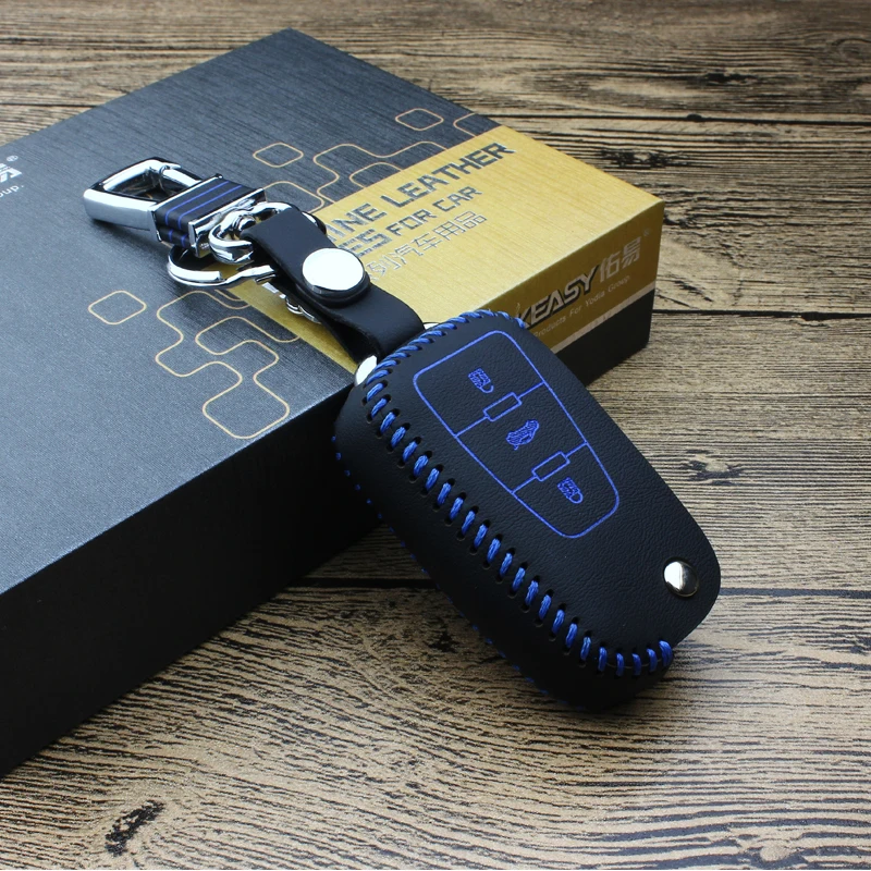 

luckeasy Car key case bag for Morris Garages MG6 mg5 mg3 sw 2010 2015 Genuine Leather Key Cover wallet holder remote