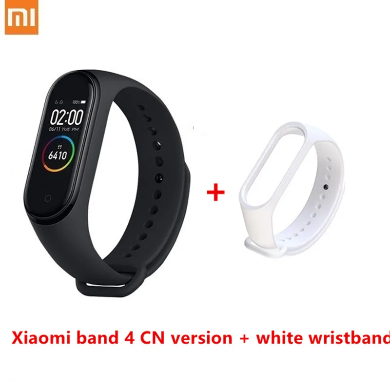 4 n white strap Xiaomi Mi band 4 smart AI фитнес-трекер для измерения сердечного ритма 50 м водонепроницаемый сенсорный цветной экран Bluetooth 5,0 браслет - Цвет: 4 n white strap