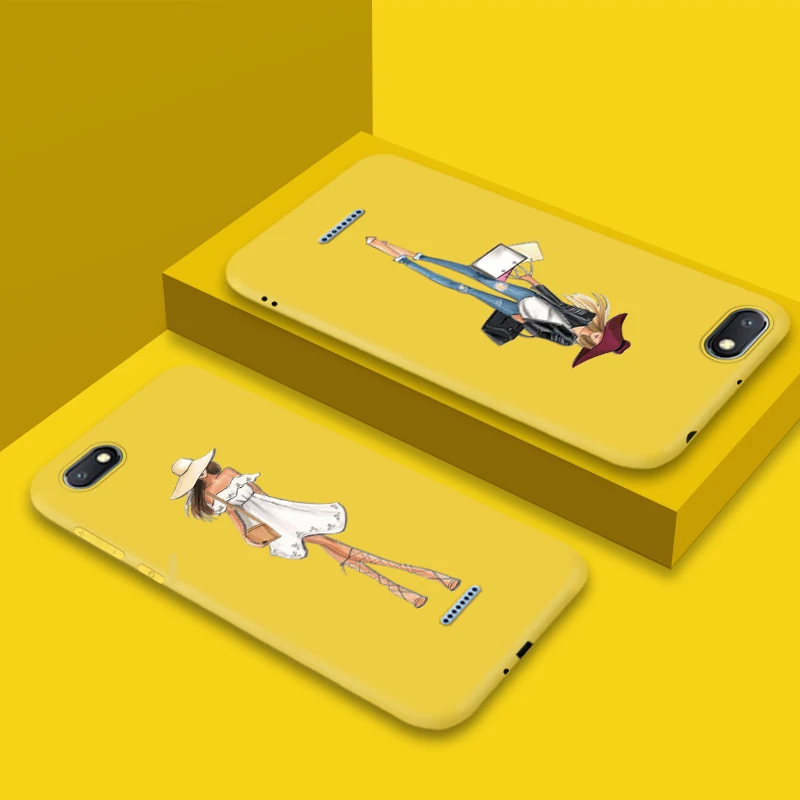 JURCHEN женский чехол для Xiaomi Redmi 6 Pro 6A Желтый силиконовый мягкий телефона 4A 5A 5 Plus Note 4X