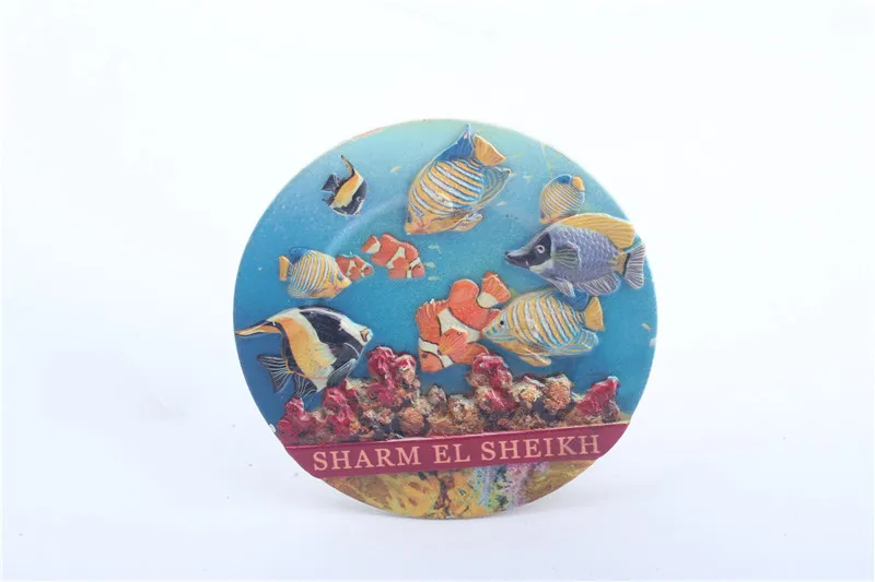 

New Creative BORA SHARM EL SHEIKH Fish Tortoise Souvenir Resin Fridge Magnet For Gift World Travel Refrigerator Magnetic Sticker