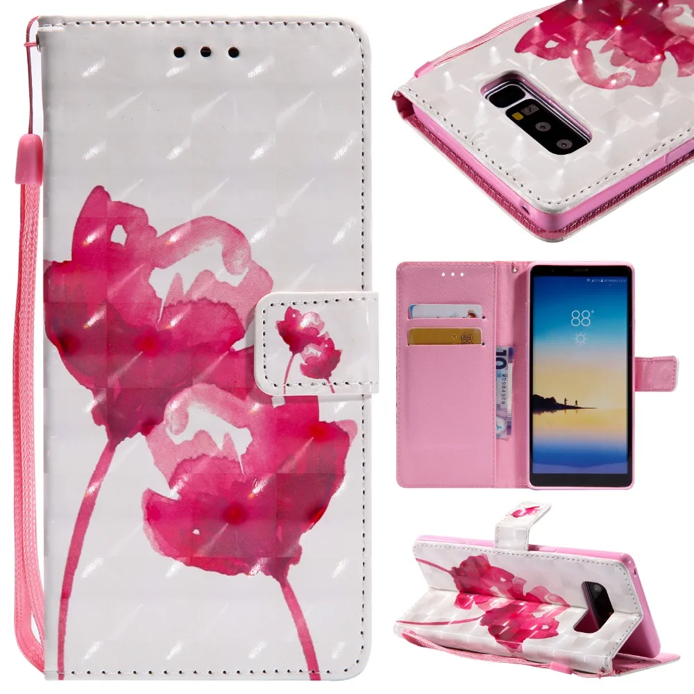 Чехол Wekays с 3d бабочкой кожаный чехол колокольчиком для Samsung Galaxy S3 S4 S5 S6 S7 Edge S8 Plus Note