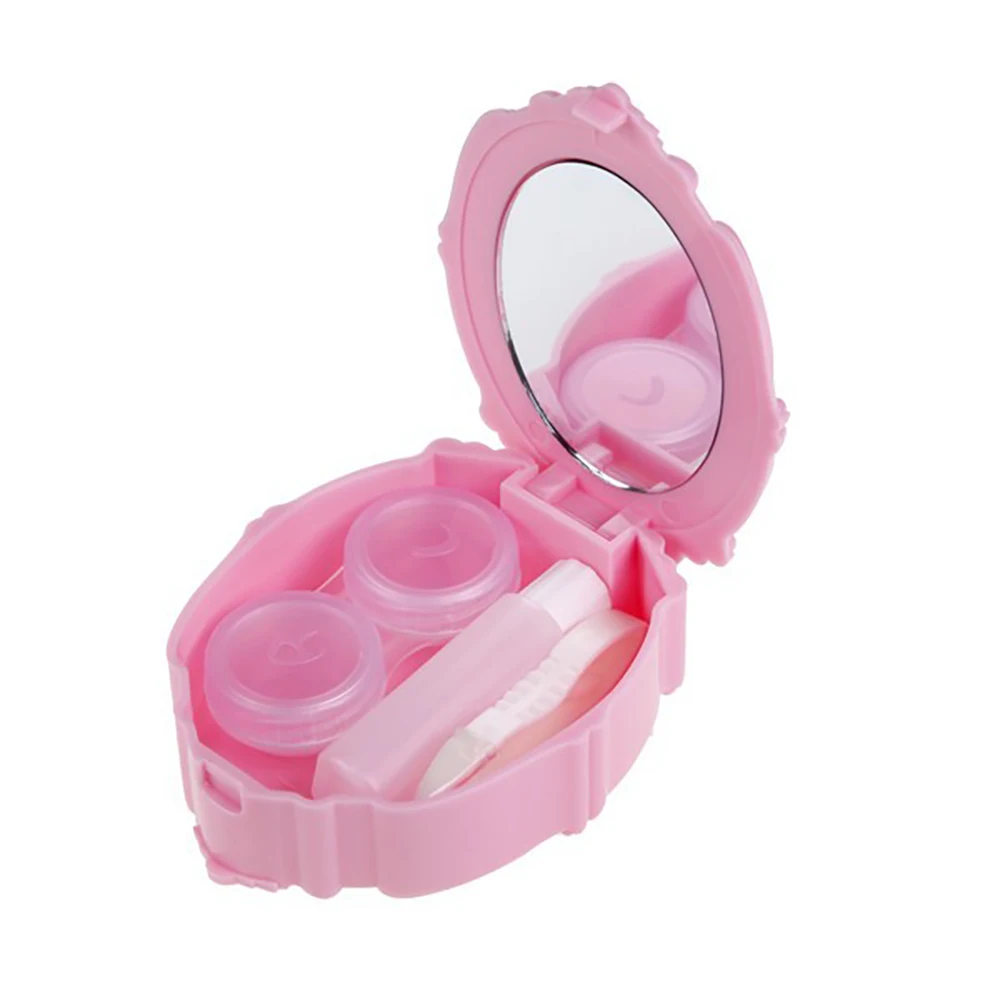 Ретро кейс для контактных линз с розами милый ящик хранения очков футляры