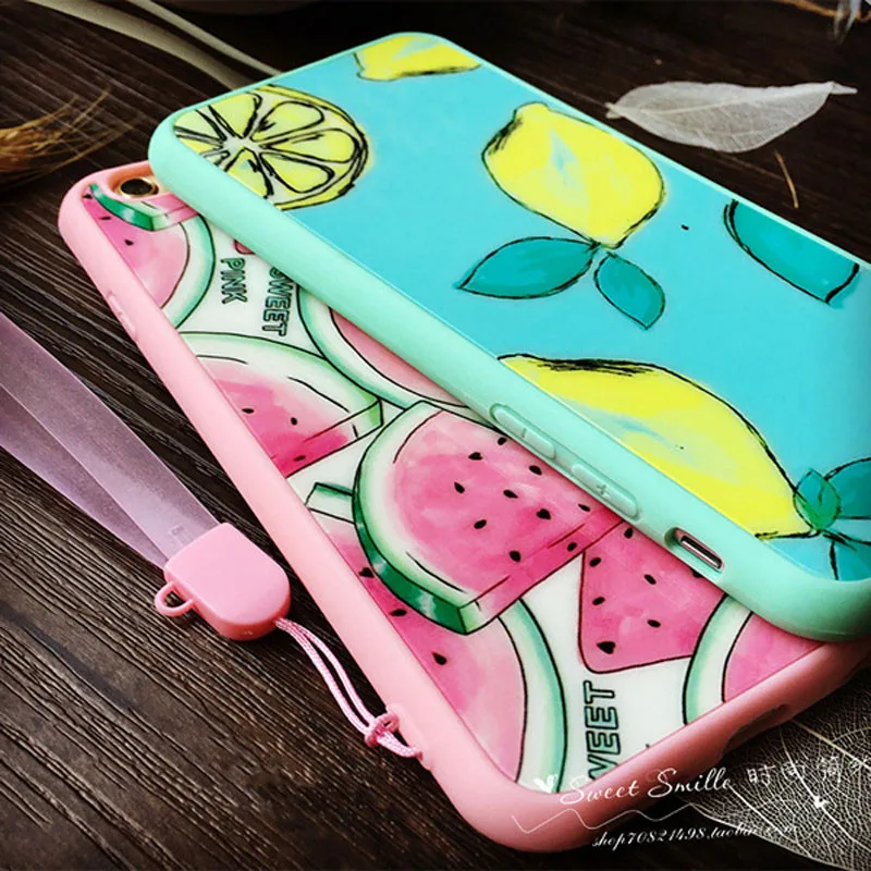 Summer NOVELTY Fruit Lemon Watermelon Silicon TPU Soft Back Cover Case For iPhone 5s 5se 6 6S 6plus 6s 7 8plus Mobile Phone |