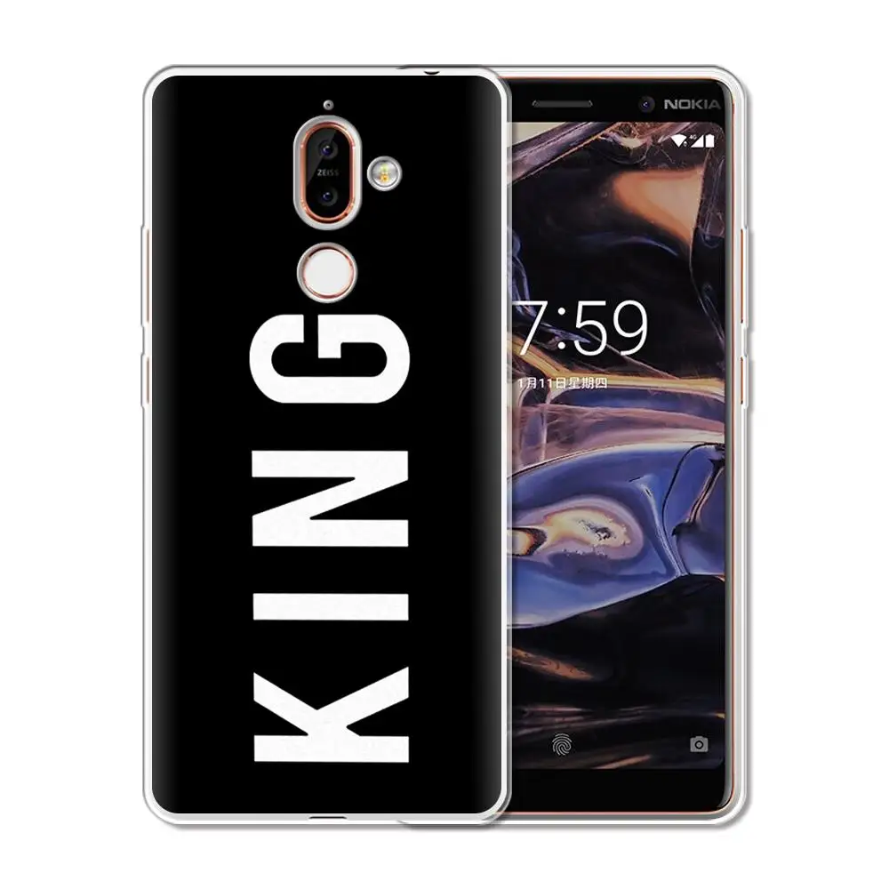 Чехол для телефона с принтом King Queen Nokia 8 7 6 5 3 2 1 чехол X7 мягкий силиконовый Plus 2018