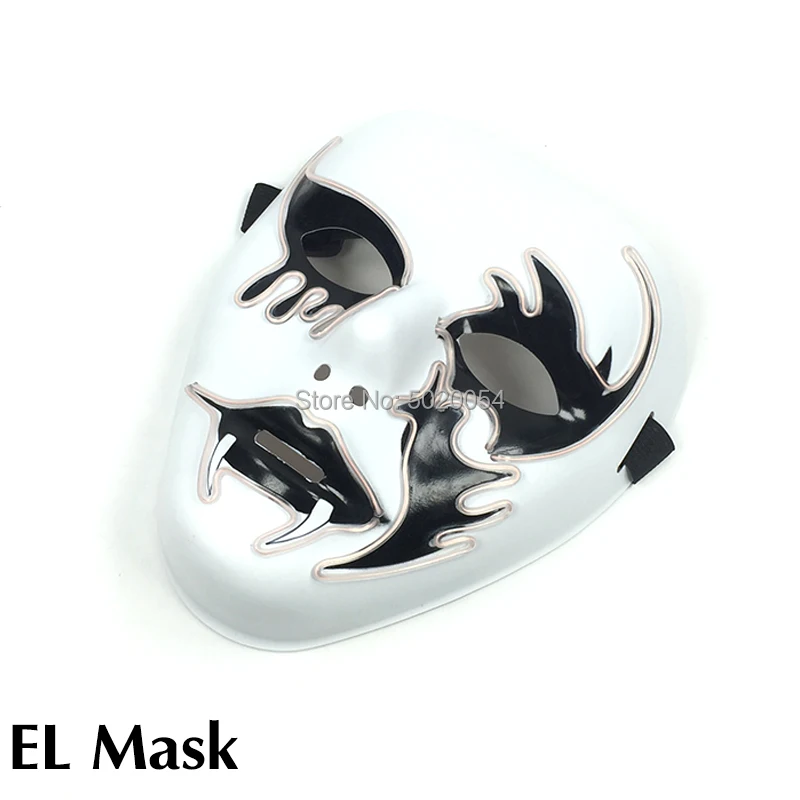 10 Colors Select Halloween Scary Full Face Lighting Mask Cosplay Led Costume Flashing EL Wire Light Up | Тематическая одежда и
