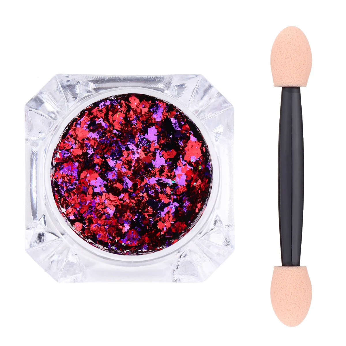 Monja фейерверк металлическая фольга блеск для ногтей порошок зеркальный эффект неправильной формы Хамелеон Flake маникюрные украшения губка