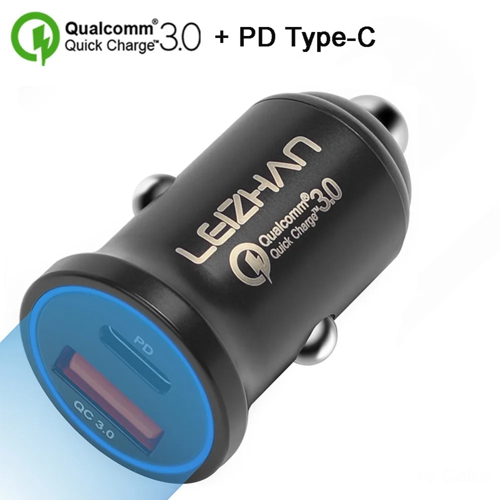LEIZHAN USB C автомобильное зарядное устройство PD 4 0 тип c быстрая зарядка QC3.0 быстрое