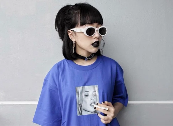 Винтажная Футболка Harajuku в стиле панк Популярная Корейская женская футболка с