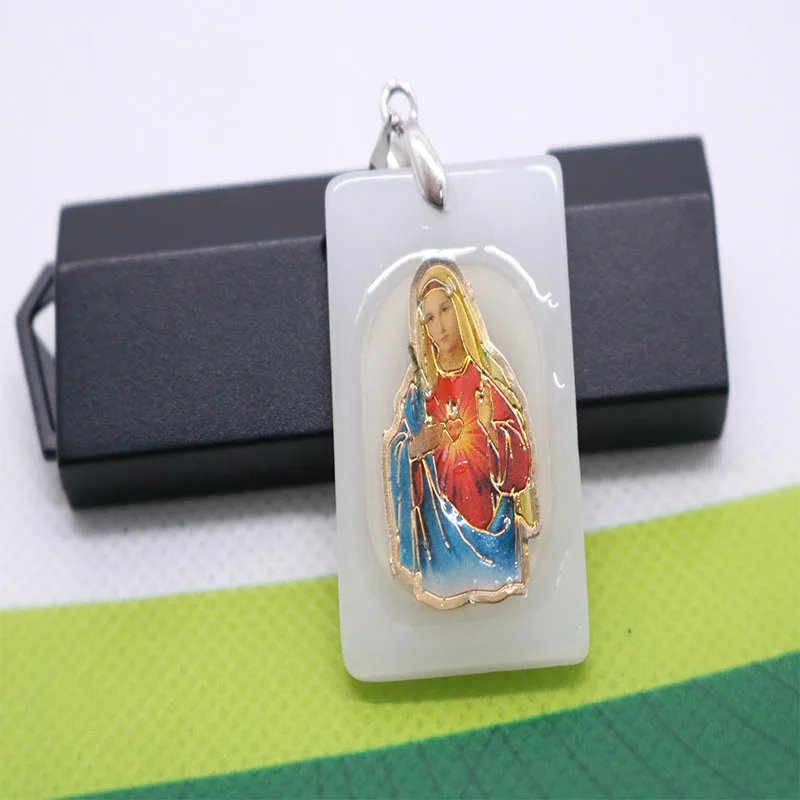 Медальон с изображением Марии ювелирные изделия из красного сердца медальон