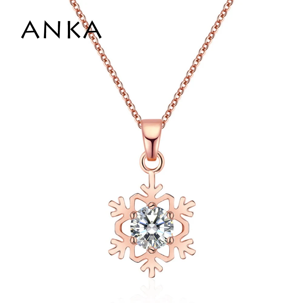 Ожерелье с подвеской снежинкой ang фианитом ААА ожерелье проекцией для влюбленных