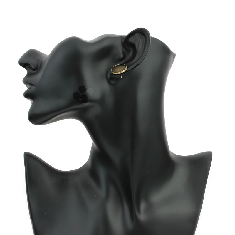 Серьги-гвоздики под античную бронзу и медь серебристого цвета 20 шт. диаметр 8/10/12/14