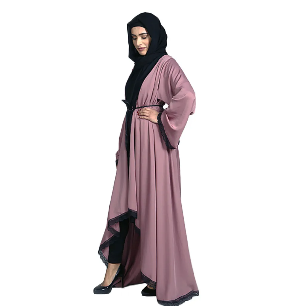 Длинное платье abaya повседневное мусульманское женское в Дубае открытый передний