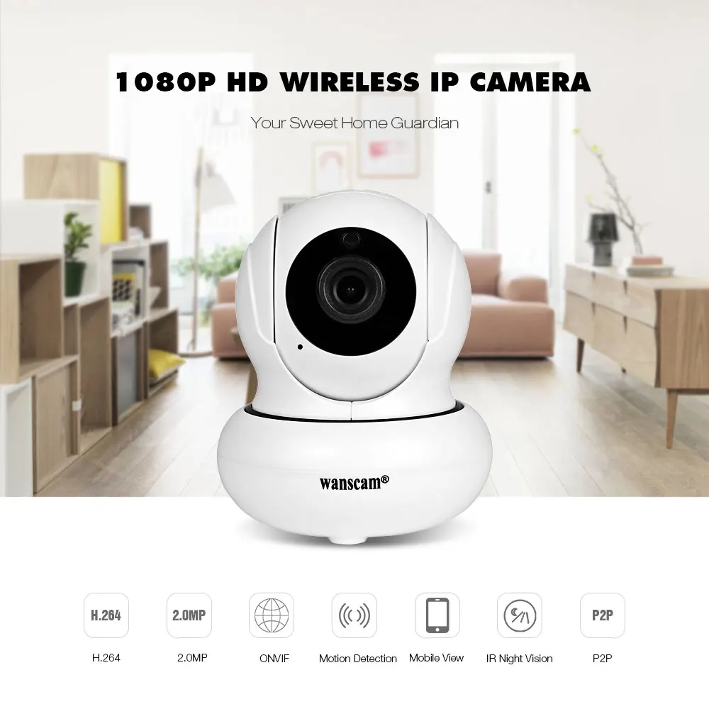 WANSCAM HW0021 2.0MP 1080 P Wi Fi IP Камера Беспроводной Ночное видение Indoor P2P обнаружения