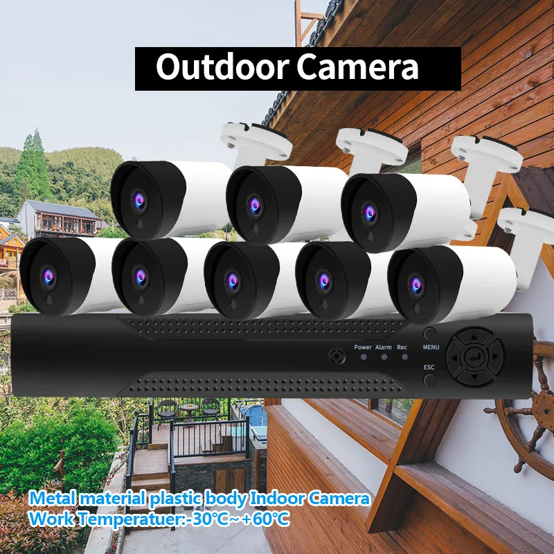 Система видеонаблюдения 8 каналов NVR 48 В POE 1080P 2 Мп IP-камера запись звука ИК