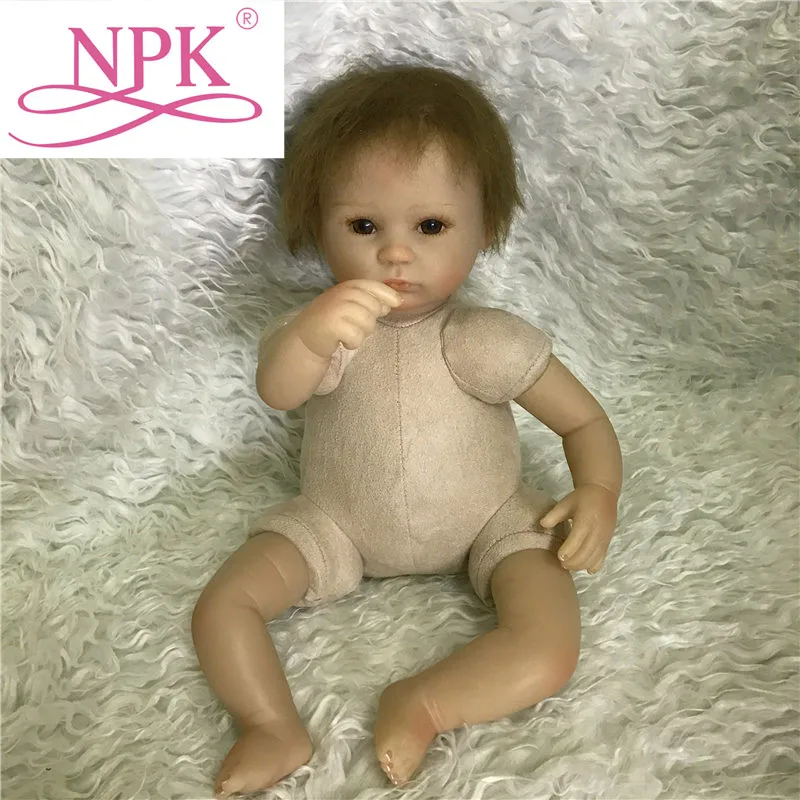 NPK 45 см 18 дюймов голый младенец кукла милый Сделай Сам новорожденный силиконовая