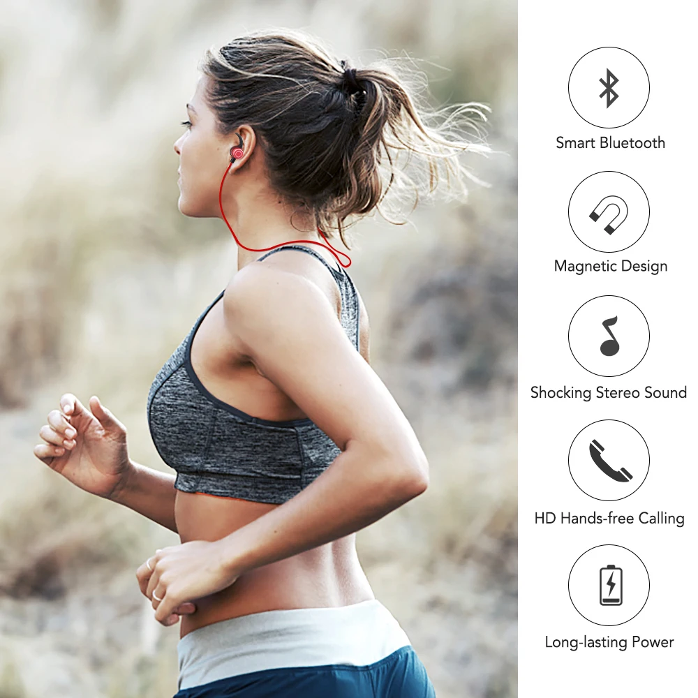 NFUNGYK-08 Bluetooth наушники с сильным басом Беспроводные спортивные для iphone xiaomi