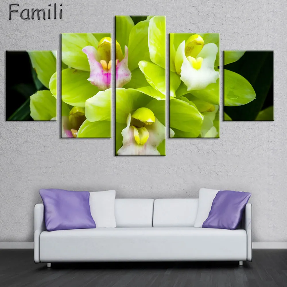 

No Frame Orchid Wall Painting Flower Canvas Painting Home Decoration Pictures Wall Pictures For Living Room Modular Pictures