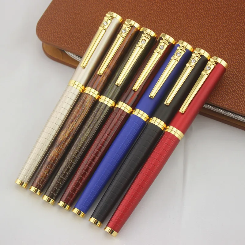 NEW style DIKAWEN fountain pen luxury diamond pen 7 golden ring pen Advanced gift pen office supplies free shipping fuliwen perfect upscale silvery scales hewn fountain pen office writing gift pen free shipping