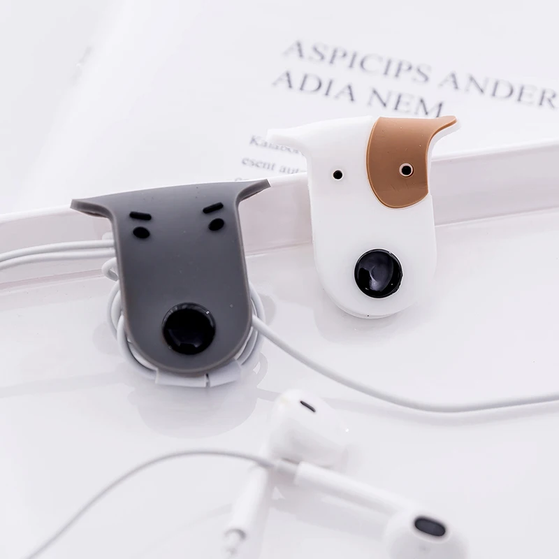 5 шт./лот протектор кабеля милая собака Кнопка щенок наушники линия провод для