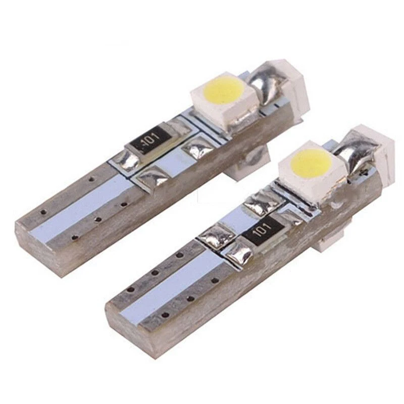 1 шт. авто LED T5 3 led smd 3528 canbus клиновидная Светодиодная лампа белая панель с
