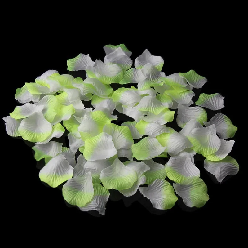 Light green and whit 500 шт./лот Моделирование Шелковый лепесток розы Лепестки цветов на День святого Валентина вечерние Свадебные украшения Аксессуары JL - Цвет: Light green and whit