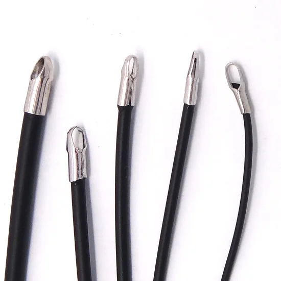 2pcs 925 sterling silver 45cm 1.5mm DIY necklace chain black flexible rubber rope jewelry accessories