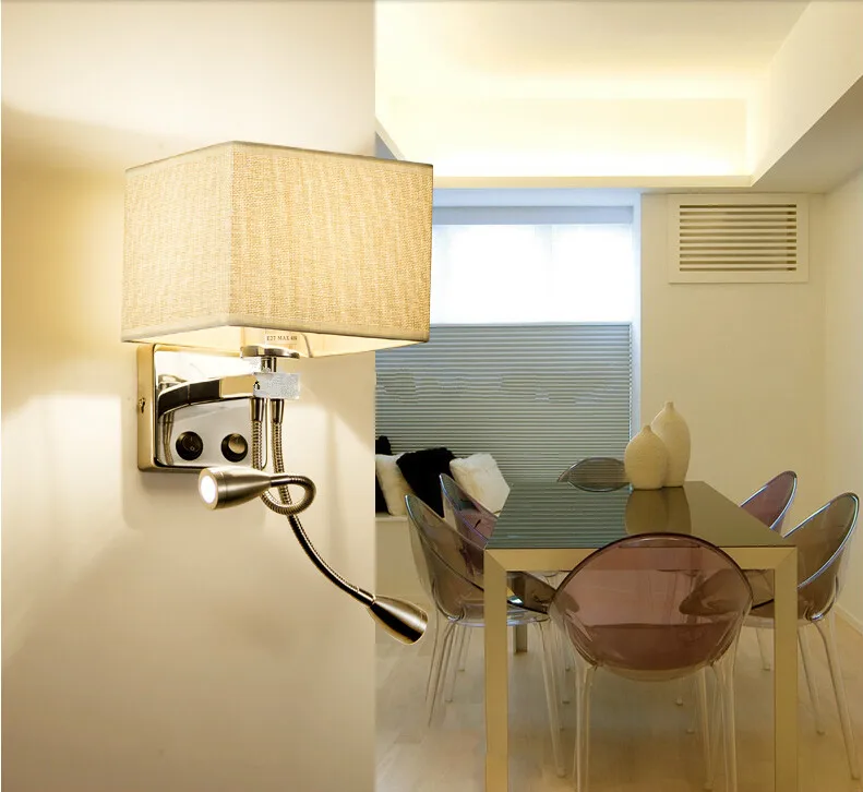 Новый гибкий шланг светодиодный настенный светильник 2 Вт серебристый с тканью