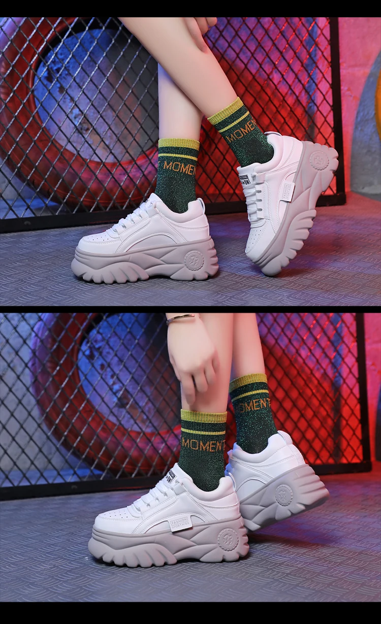 Повседневная обувь; женские кроссовки на платформе; zapatos de mujer; модная Брендовая женская обувь на массивном каблуке с перекрестной шнуровкой; chaussures femme; Цвет Серебристый