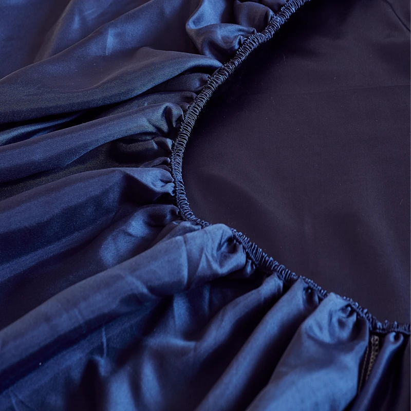 Атласная Простыня из искусственного шелка эластичная Роскошная однотонная