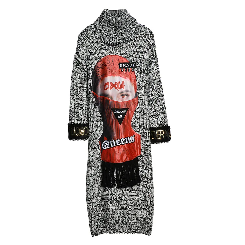 Vefadisa 2018 Для женщин Осень Топы свободные водолазки пуловеры аппликациями свитер