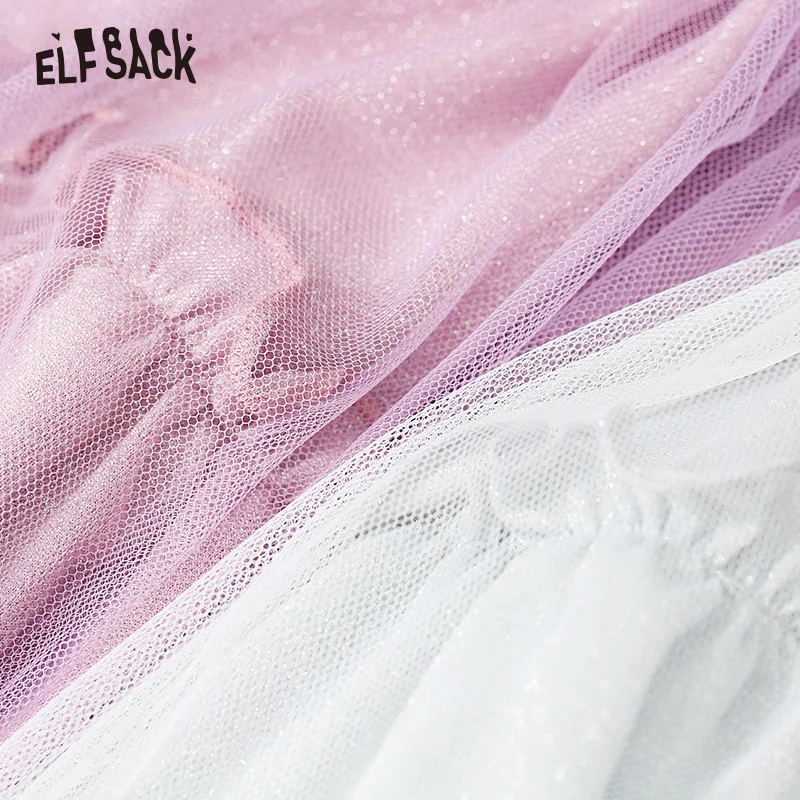 Женские однотонные юбки с оборками ELF SACK милые трапециевидные верхом из