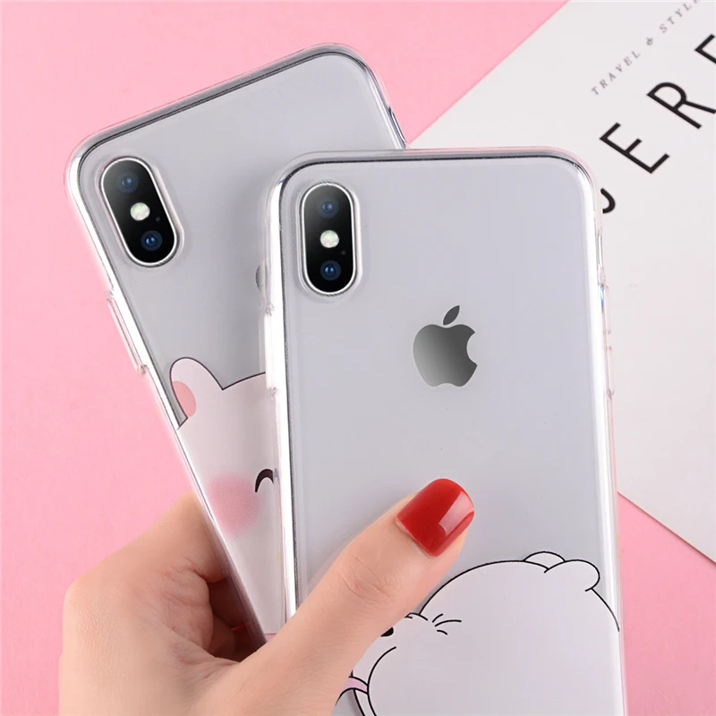 Чехол для телефона Lovebay iPhone 6 6s 7 8 Plus X XR XS Max Модный милый мультяшный медведь свинья