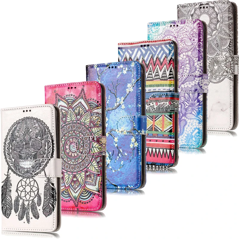 Лаки 3D рельеф Флип кожаный бумажник телефон Мягкий силиконовый чехол Shell Coque