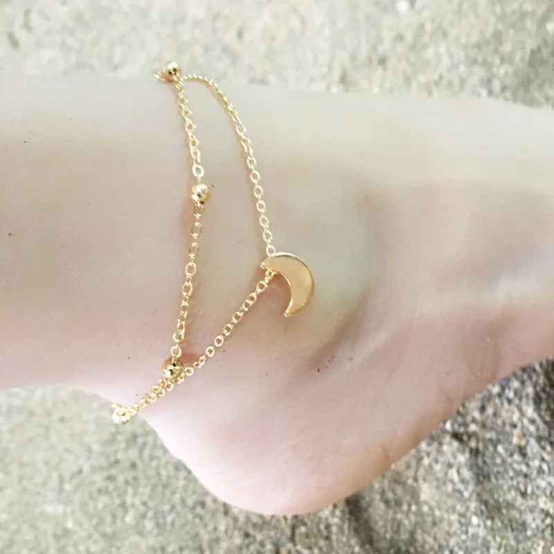 Give gifts and accessories to your friends Bohemian summer sales of moon girls love beach foot chain | Украшения и аксессуары