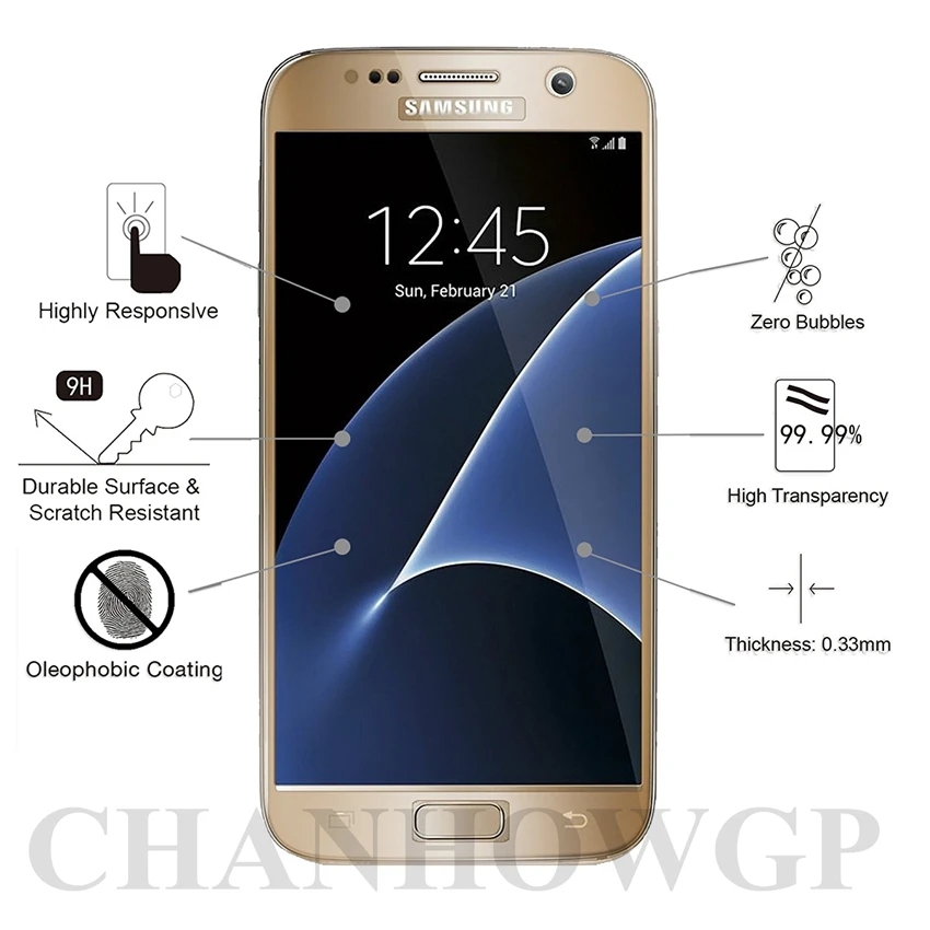Полное закаленное стекло для samsung Galaxy S7 G930 SM-G930F G 9300 защита экрана телефона GLAS Sklo полное покрытие корпуса 9H 2.5D