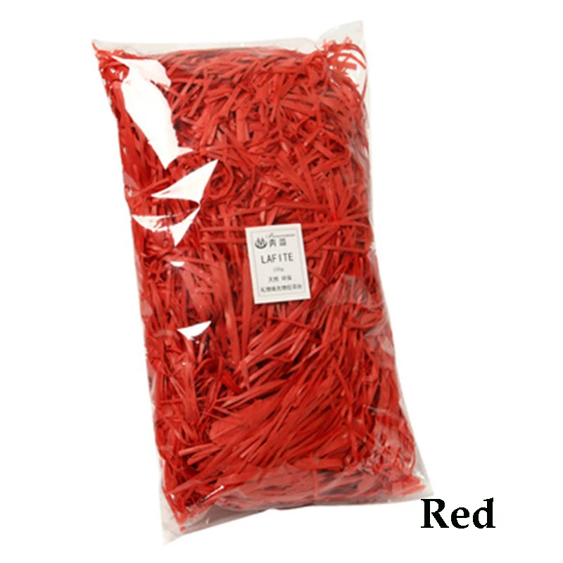 100g red 100 г цветная измельченная сморщенная бумажная рафия коробки для конфет DIY подарочная коробка материал наполнения ткани праздничная подарочная упаковка наполнитель Декор - Цвет: 100g red