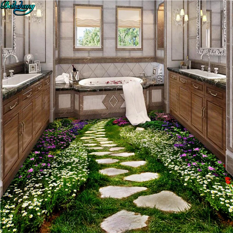 Большой персонализированный Напольный Пол цветочные дорожки туалет ванная