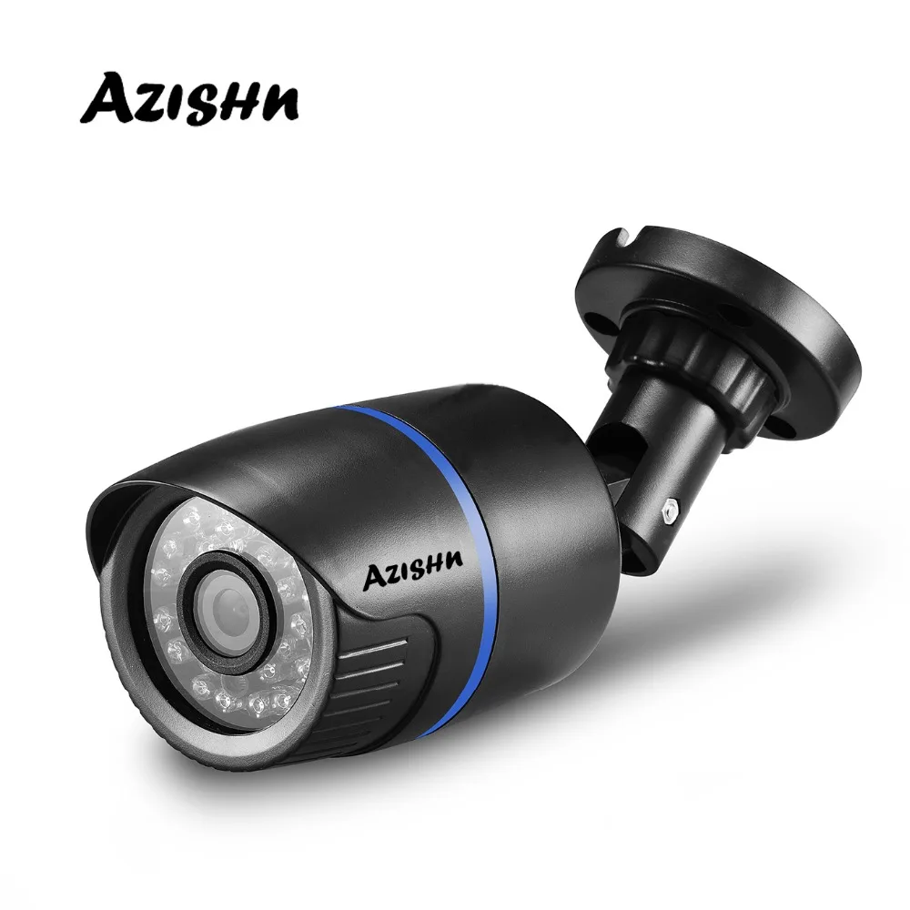 IP камера AZISHN H.265/H.264 FULL HD 1080P 2 0 МП 24 ИК светодиода ABS пластиковая наружная 12 В/48 В