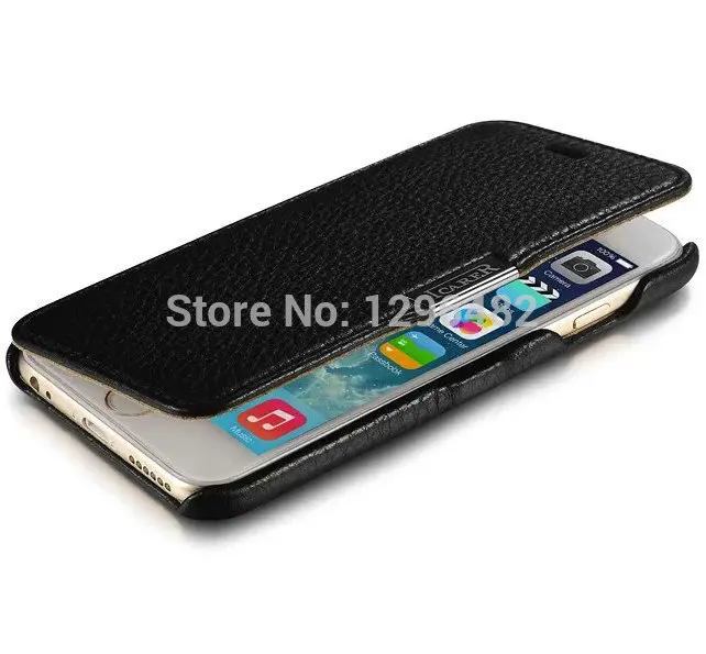 2015 Durable stylish Magnetic Lichee Pattern Premier Real Leather Original Flip Case Slim-fit For iPhone 6 4.7 inch |