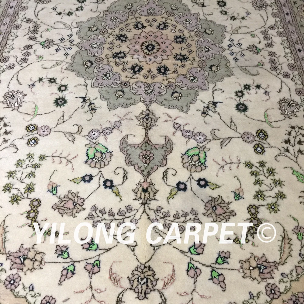 Yilong 4'x6' сотканный вручную шерстяной Шелковый персидский стиль ковер прочный