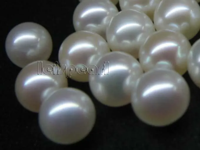 

AAA wholesale 6mm round white freshwater pearl half drilled free shipping