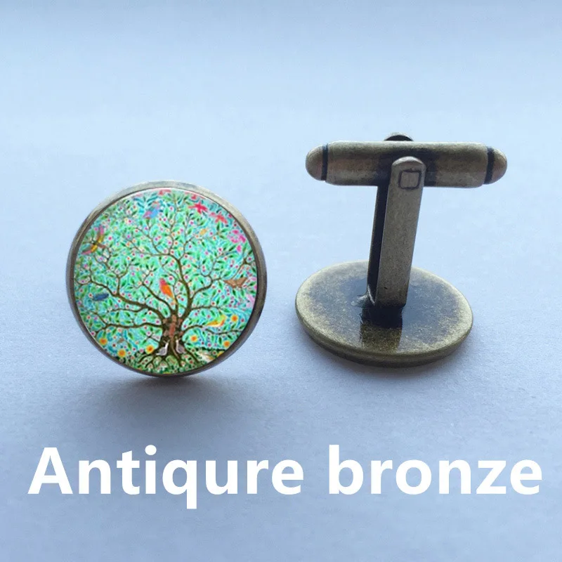 Лидер продаж дерево запонки птицы жизни для нее лес ручной работы Запонки Дерево