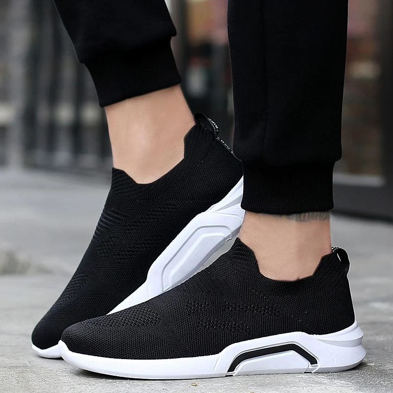 

2018 New Style Spring/Autumn Mens Fashion Sneakers Comfortable Casual Male Shoes High-quality Breathable Light Slip On Footwear