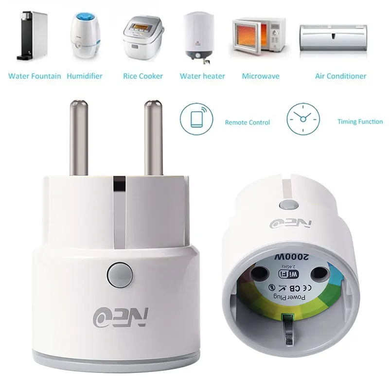 NEO COOLCAM Wifi Smart Plug EU розетка для Alexa, Google Home, IFTTT выход с таймером дистанционного управления через мобильный телефон