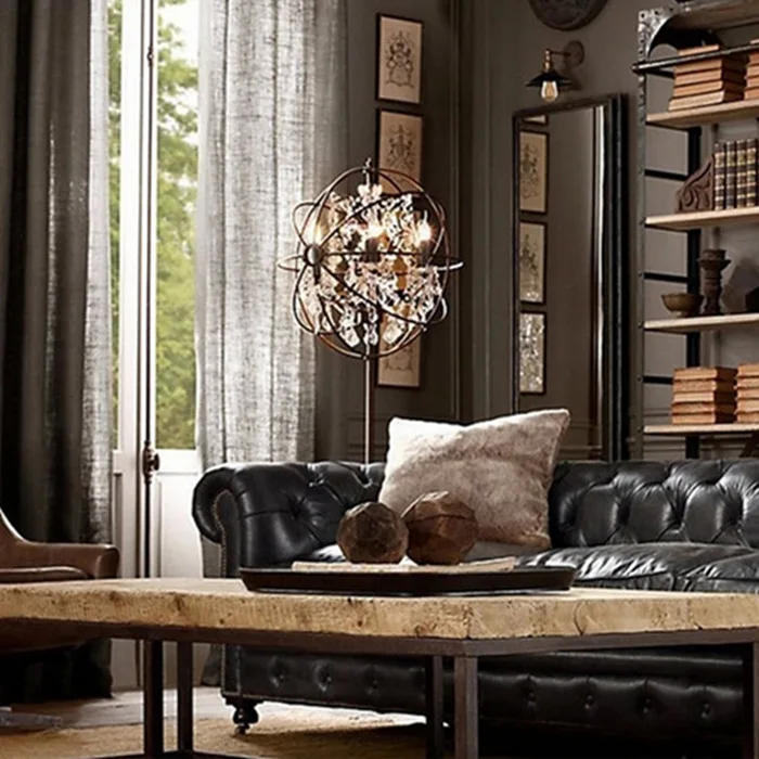 Подвесной светильник с железным шаром ретро дизайн|design floor lamp|floor lampfloor lamp designer |
