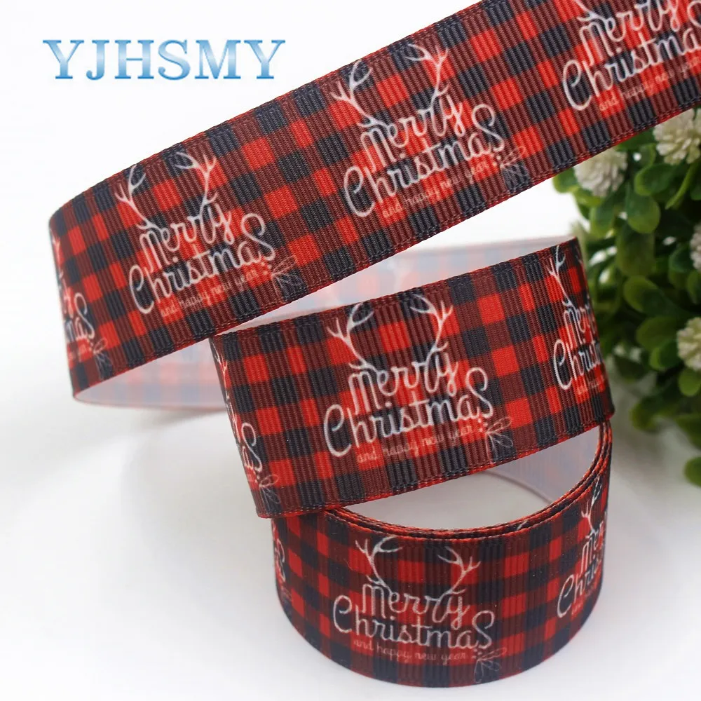 YJHSMY I 19713 18 25 мм 10 ярдов Рождественская серия мультфильм grosgrain ленты лук колпачок