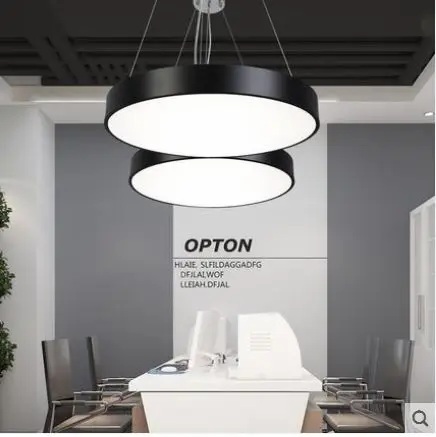 Modern minimalist LED office chandelier studio supermarket shop Internet cafe lighting round industrial wind hanging lamps