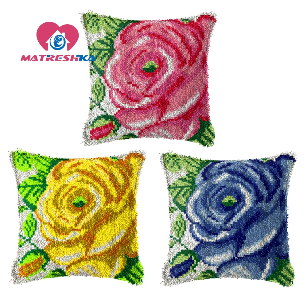 

Ковровая вышивка подушка для вышивки крестиком цветы розы подушка для вышивки ковер для вязания крючком игла фоамиран комплект